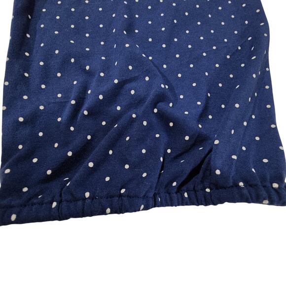 J Jill Wearever Top Womens XL Blue Polka Dot 3/4 Elastic Sleeve Rayon Nautical - Picture 9 of 15